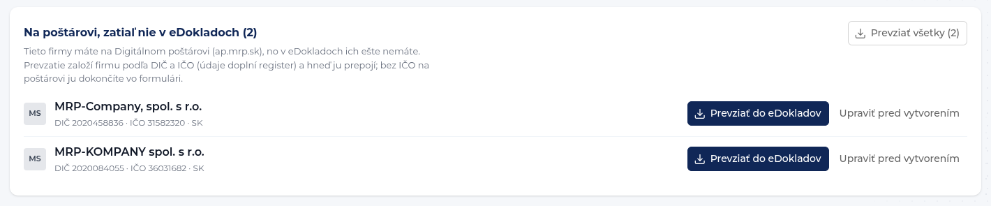 Firmy čakajúce na poštárovi